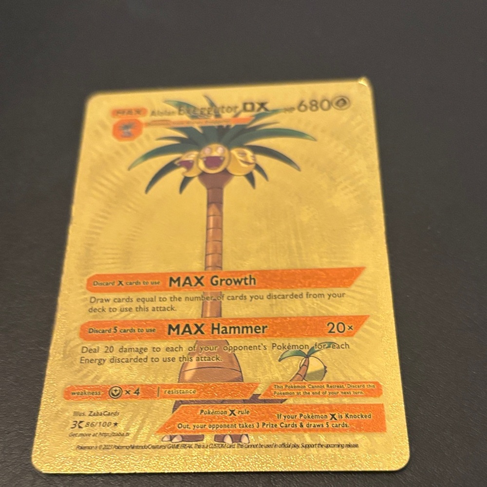 Pokemon Gold Foil Alolan Exeggutor DX Card - Yellow